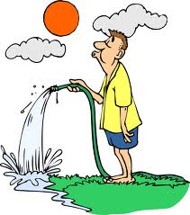 watering lawn